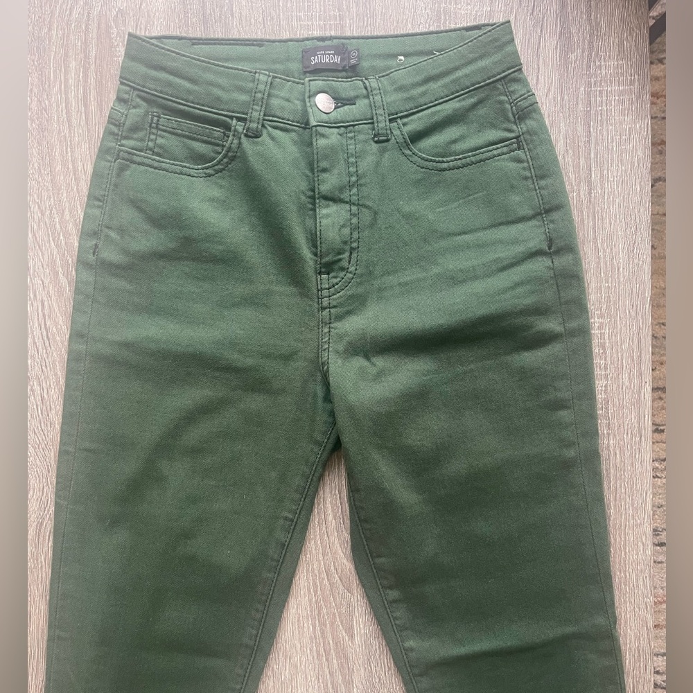 Kate Spade Saturday Green Emerald Skinny Pants Womens Size 25